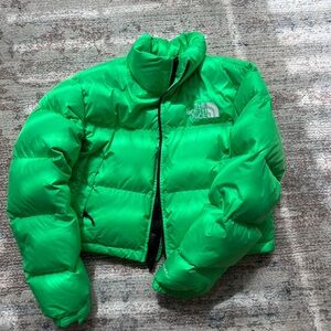 North Face Cropped Puffer -unique limited ed green